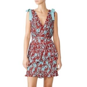 La Maison Talulah Superbloom Mini Dress Red Blue Size L
